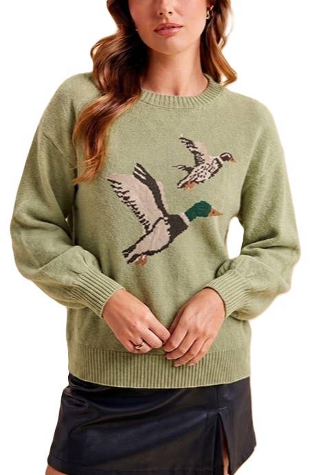 Mallard Duck Sweater: SAGE
