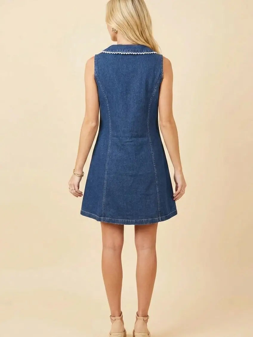 Lexy Denim Peter Pan dress
