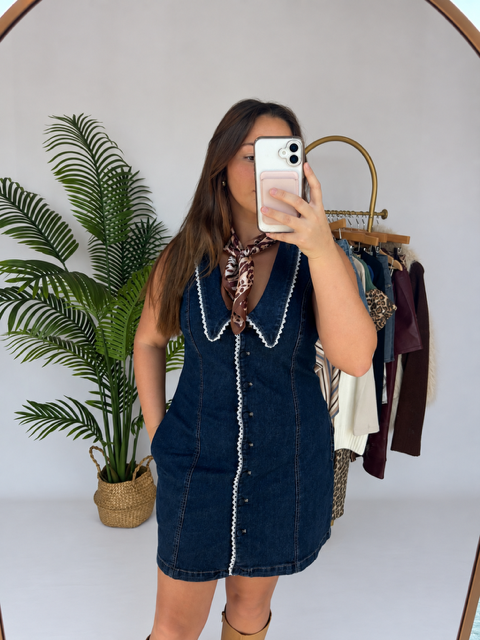Lexy Denim Peter Pan dress
