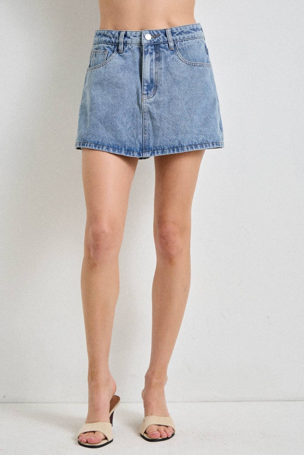DENIM  SKORT/ S-M-L