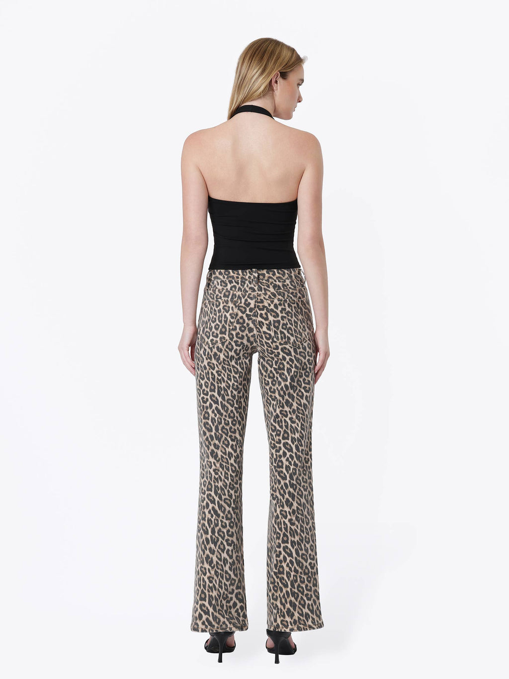 HIGH RISE LEOPARD PRINT VINTAGE FLARE JEANS LV2179LPD: LEOPARD / 25
