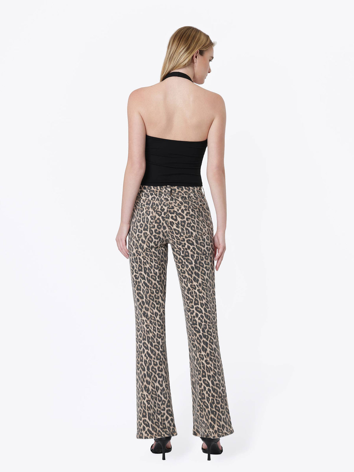 HIGH RISE LEOPARD PRINT VINTAGE FLARE JEANS LV2179LPD: LEOPARD / 27
